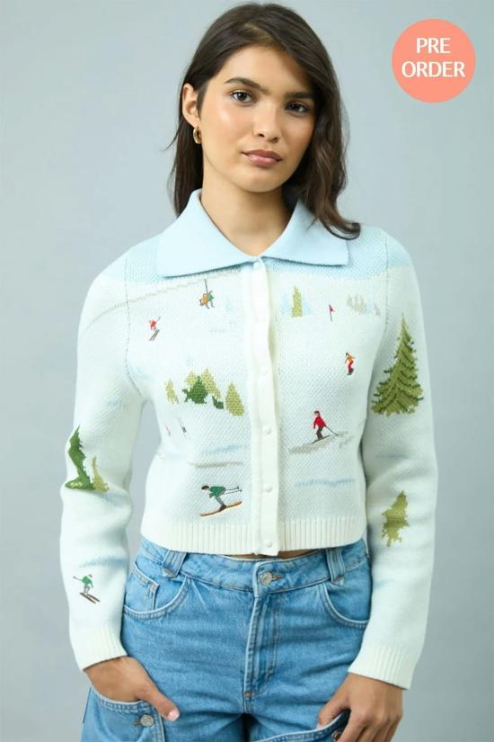  하우스오브써니 가디건 하우스 오브 써니 스키 트리퍼 카디건 빈티지 화이트