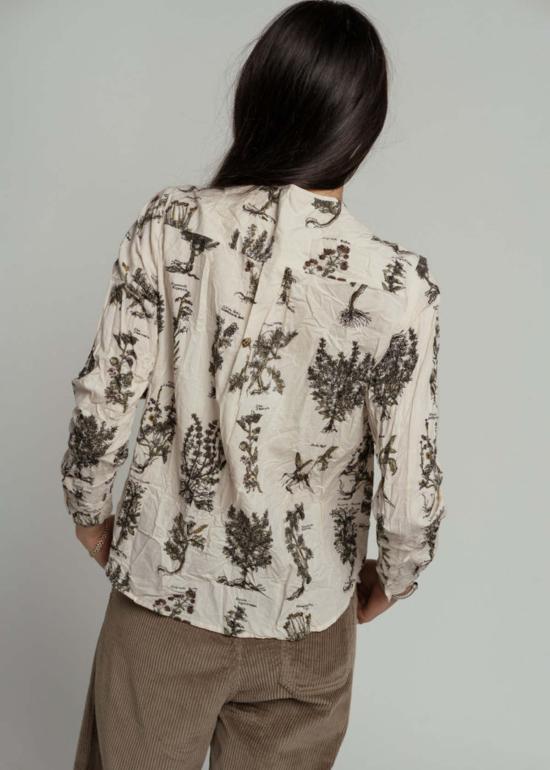  파드칼레 블라우스 Pas De Calais 허벌 프린트 러플  아이보리 - PAS DE CALAIS