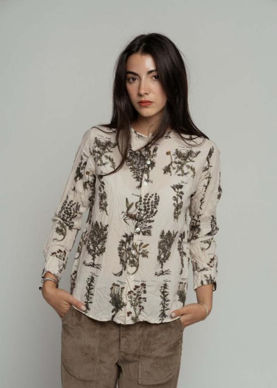  파드칼레 블라우스 Pas De Calais 허벌 프린트 러플  아이보리