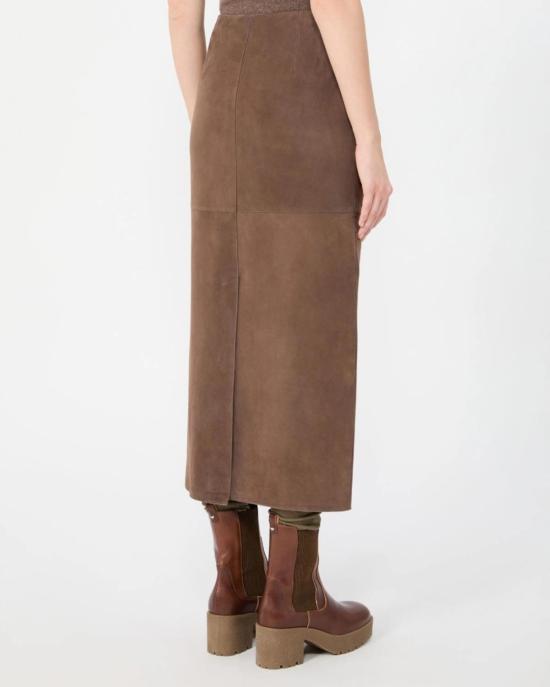  막스마라 스커트 막스 마라 팔미 가죽  브라운 - MAX MARA