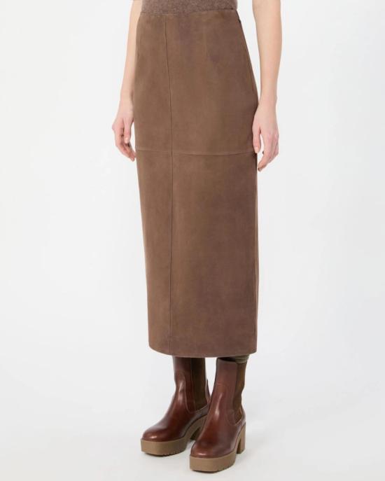  막스마라 스커트 막스 마라 팔미 가죽  브라운 - MAX MARA