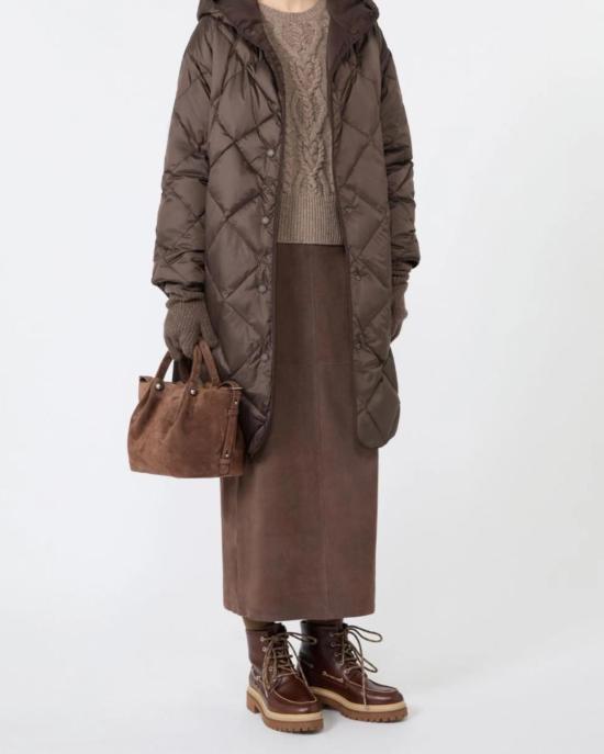  막스마라 스커트 막스 마라 팔미 가죽  브라운 - MAX MARA