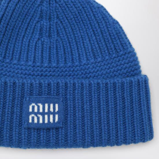 26FW 미우미우 부클레 니트 베레모 5HC5392F8S Blue - MIU MIU