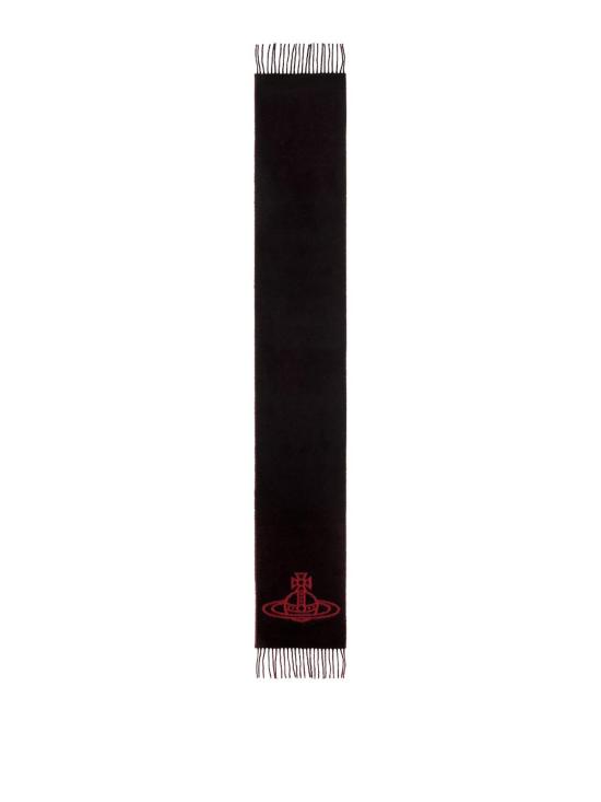 26FW 비비안웨스트우드 싱글 ORB 더블 페이스 머플러 81030006W01MKN401 BLACK