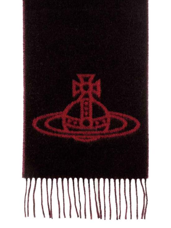 26FW 비비안웨스트우드 싱글 ORB 더블 페이스 머플러 81030006W01MKN401 BLACK - VIVIENNE WESTWOOD