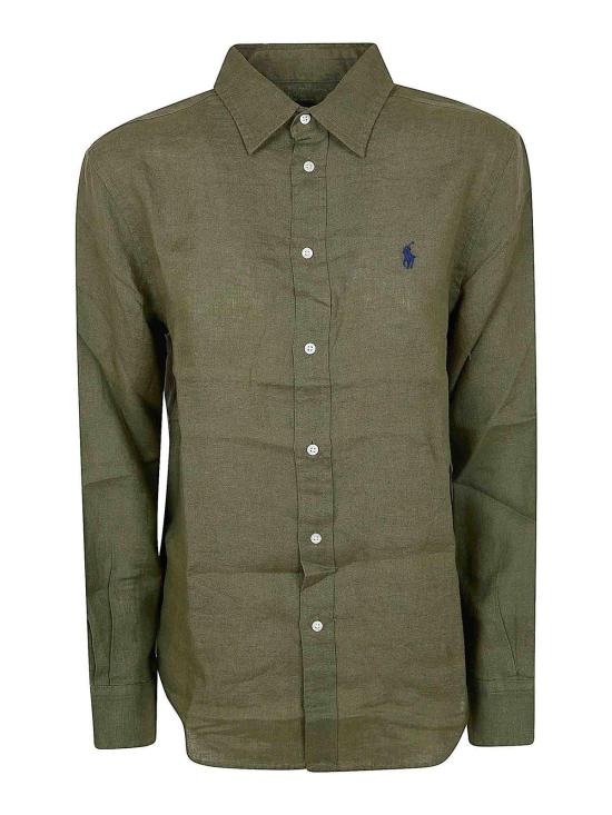 25FW 폴로 랄프로렌 포니 자수 리넨 셔츠 (211970730009) 211970730507 DARK GREEN