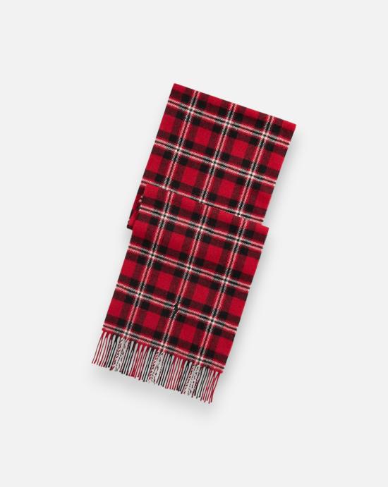 26FW 폴로 랄프로렌 클래식 플래드 스카프 449959354017 RED BLACK