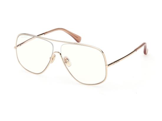 26SS 막스마라 안경 골드 Mm5222-B 기하학적 에비에이터 더블 브릿지 - MAX MARA