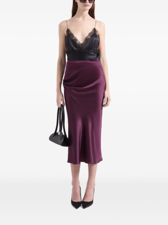 26FW 니나리찌 스커트 26ACJU017 SE1415 U3139 Burgundy - NINA RICCI