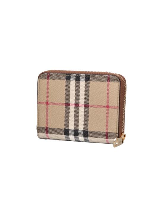 26FW 버버리 스몰 체크 집 어라운드 월렛 8109810A9534 Neutrals - BURBERRY