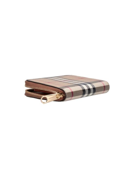 26FW 버버리 스몰 체크 집 어라운드 월렛 8109810A9534 Neutrals - BURBERRY