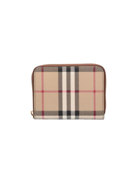 26FW 버버리 스몰 체크 집 어라운드 월렛 8109810A9534 Neutrals - BURBERRY