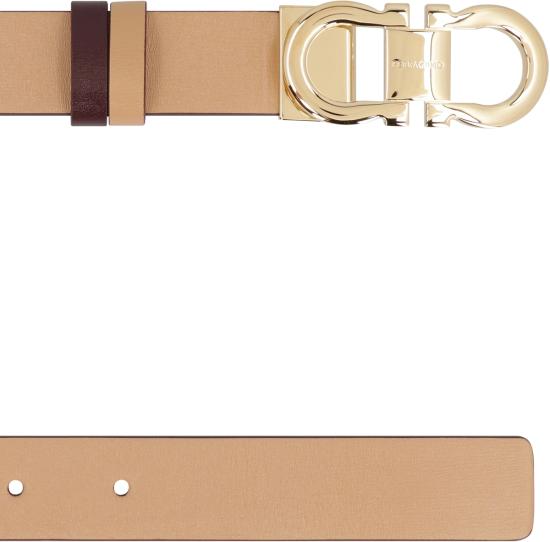 살바토레 페라가모 벨트 페라가모 간치니 양면 가죽  브라운 - SALVATORE FERRAGAMO