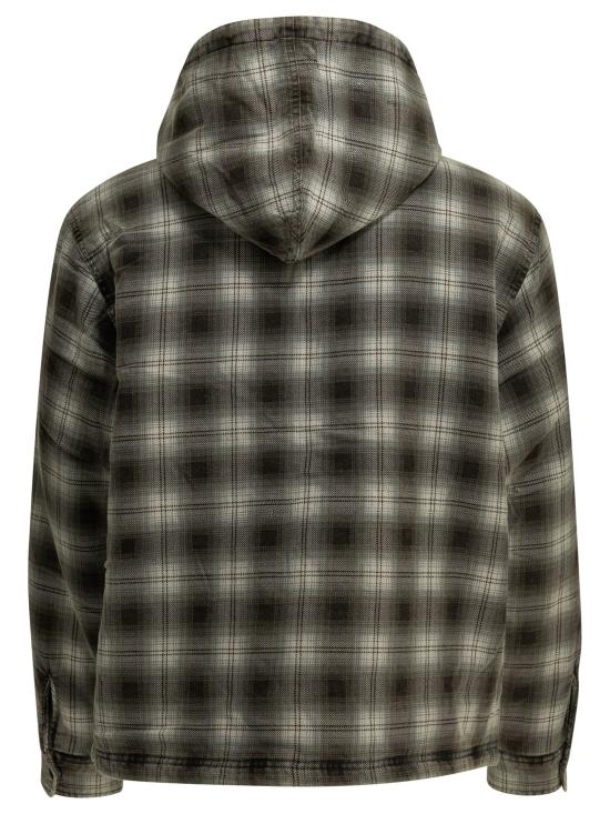 26FW 스투시 집 후디드 플래이드 셔츠 11103810002 CHARCOAL Grey - STUSSY
