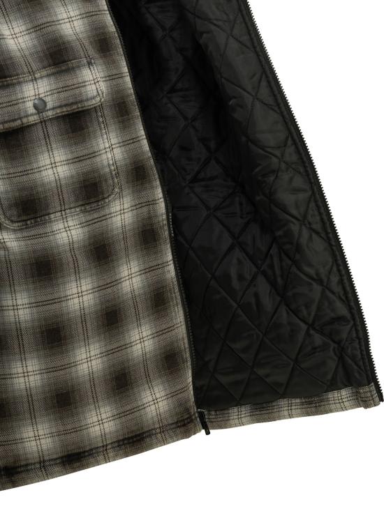 26FW 스투시 집 후디드 플래이드 셔츠 11103810002 CHARCOAL Grey - STUSSY