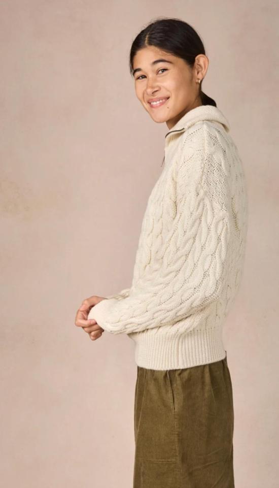  Ireland's Eye Knitwear 스웨터 아일랜드 아이 니트웨어 제시카 아란 하프 집업 - OTHER BRANDS