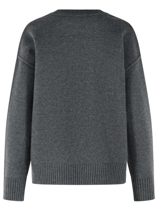 26FW 아미 빅 하트 울 크루넥 스웨터 UKS838 018084 Grey - AMI