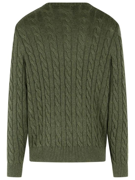 26FW 폴로 랄프로렌 로고 자수 케이블 니트 스웨터 710775885554 Green - POLO RALPH LAUREN
