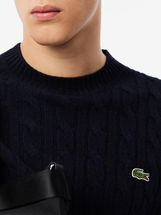 26FW 라코스테 케이블 크루넥 울 니트 AH2924166 Black - LACOSTE