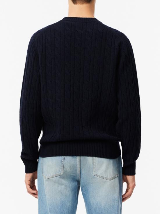 26FW 라코스테 케이블 크루넥 울 니트 AH2924166 Black - LACOSTE