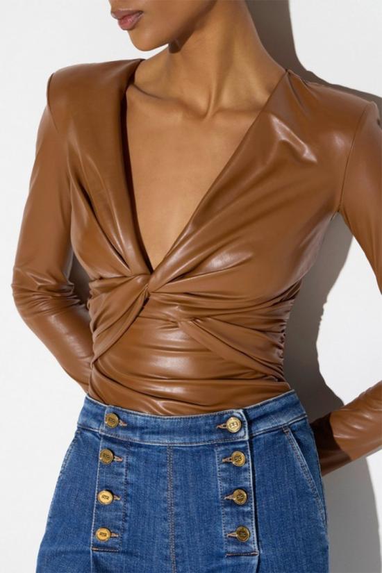 26FW 엘리자베타프랜치 탑 BO04566E2FK342 Brown - ELISABETTA FRANCHI