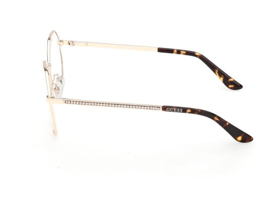 26SS 게스 안경 골드 Gu50363 기하학적 금속 라인스톤 안경 - GUESS