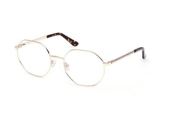 26SS 게스 안경 골드 Gu50363 기하학적 금속 라인스톤 안경 - GUESS