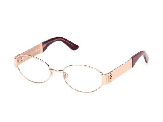 26SS 게스 안경 버건디 Gu50314 원형 금속 안경 - GUESS