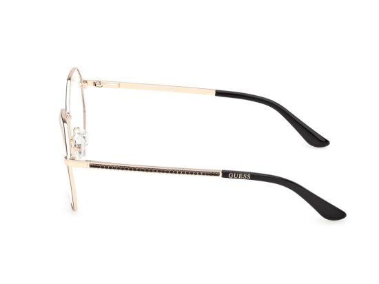 26SS 게스 안경 골드 블랙 GU50363 기하학적 금속 안경 - GUESS