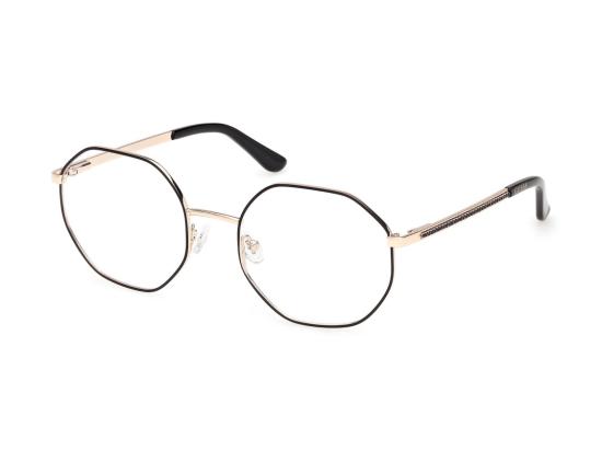 26SS 게스 안경 골드 블랙 GU50363 기하학적 금속 안경 - GUESS