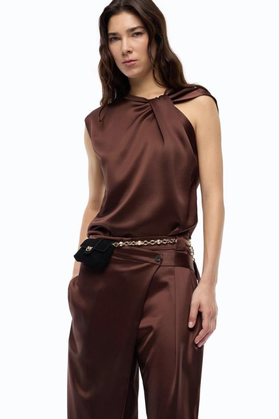 26FW 핑코 탑 8053177615371 Brown - PINKO