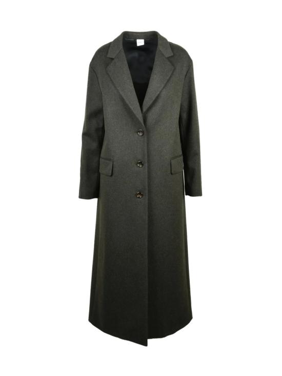 25FW 아스페시 코트 노치드 라펠과 버튼 여밈이 있는 롱라인 테일러드