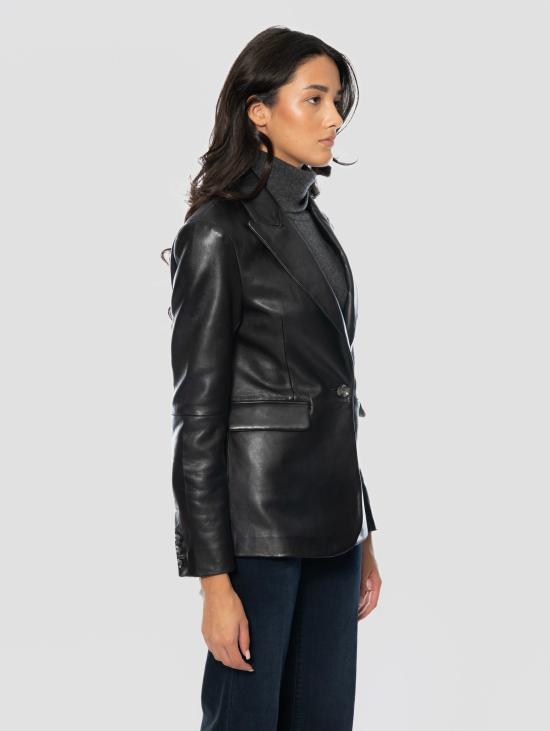 26FW 더 재키 레더스 자켓 Pelle con Chiusura ad un Bottone Nero 블레이저 - THE JACKIE LEATHERS