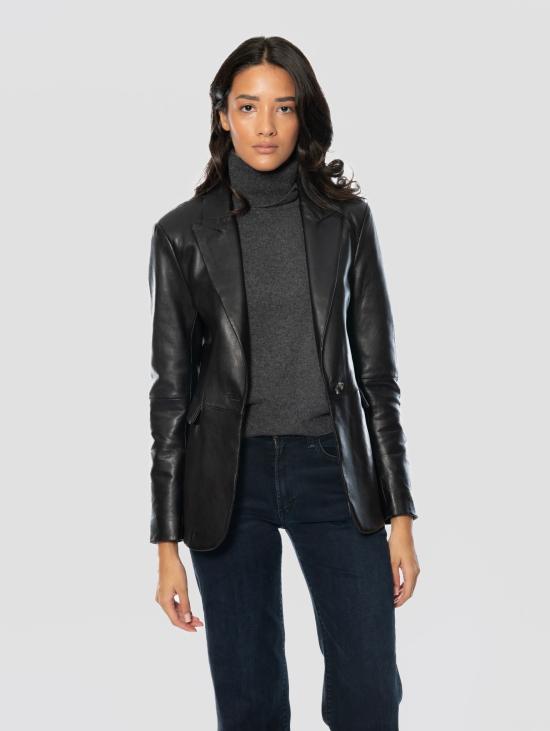 26FW 더 재키 레더스 자켓 Pelle con Chiusura ad un Bottone Nero 블레이저 - THE JACKIE LEATHERS