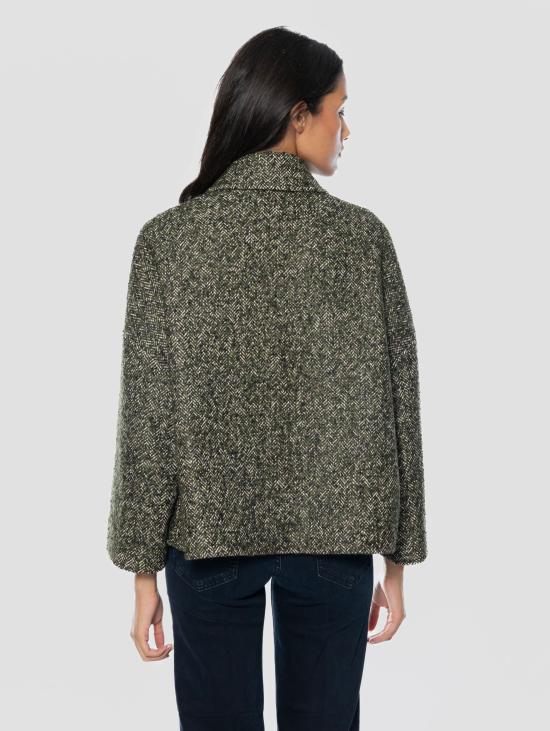 26FW 브레라스 밀라노 코트 Cappotto Corto Bouclè con Collo Camicia Marrone/Verde - BRERAS MILANO