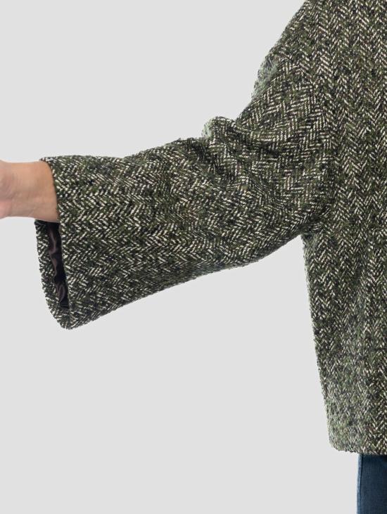 26FW 브레라스 밀라노 코트 Cappotto Corto Bouclè con Collo Camicia Marrone/Verde - BRERAS MILANO
