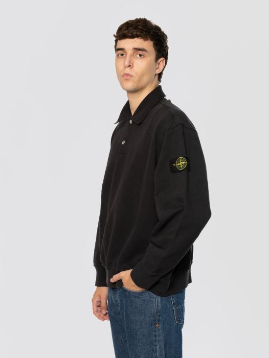 26FW 스톤 아일랜드 폴로 티셔츠 Cotone Nero 소재의 펠파 콘 콜로 폴로(Felpa con Collo Polo) - STONE ISLAND