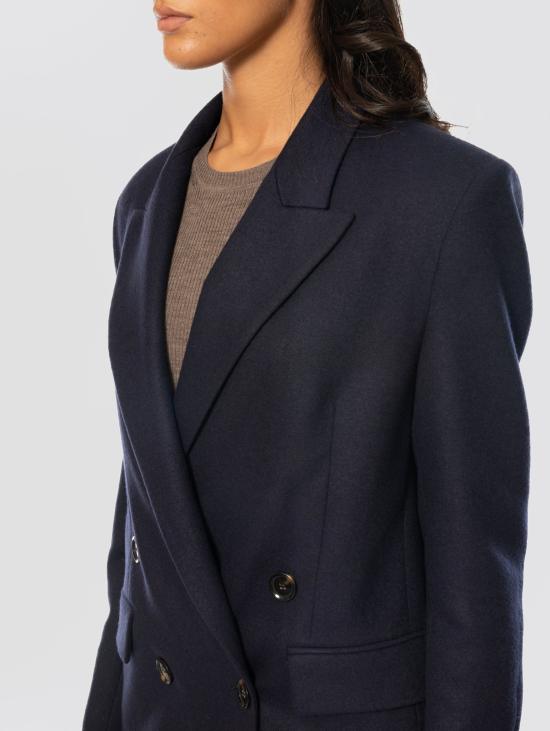 26FW 핑코 자켓 Jersey di Flanella Blu의 Giacca Doppiopetto - PINKO