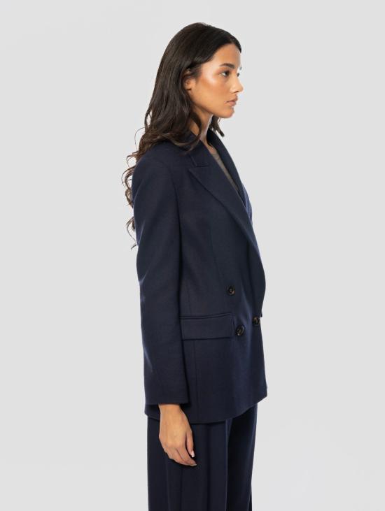26FW 핑코 자켓 Jersey di Flanella Blu의 Giacca Doppiopetto - PINKO