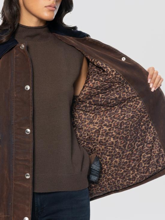 26FW 에르마노 피렌제 자켓 Giacca Truker con Pietre e Strass ed Imbottita 카카오 - ERMANNO FIRENZE