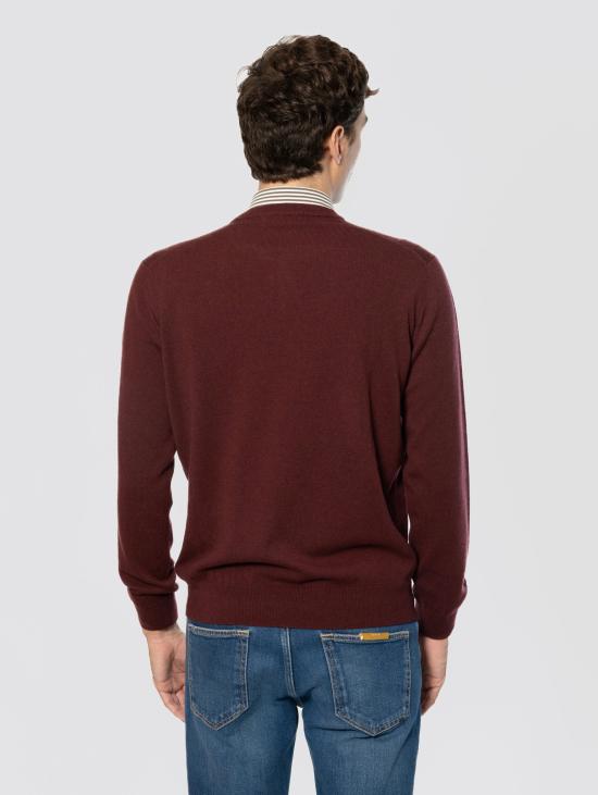 26FW 필리포 드 로렌티스 스웨터 Sottile Lana와 캐시미어 보르도 소재의 Maglia Girocollo - FILIPPO DE LAURENTIIS