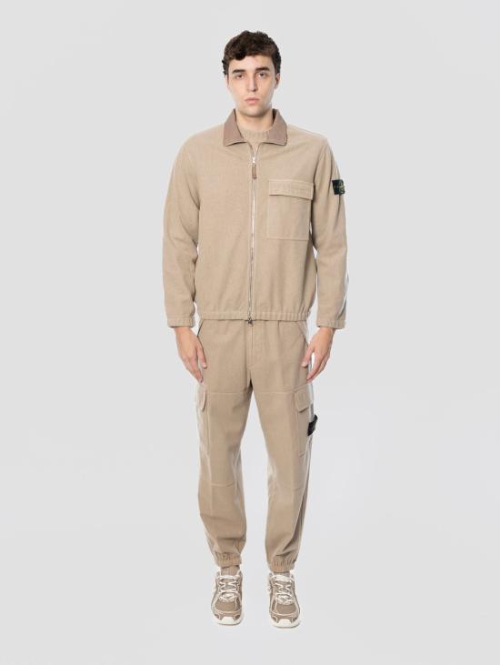 26FW 스톤 아일랜드 자켓 Flanella di Lana 스트레치 비스코토 소재의 오버셔츠 - STONE ISLAND