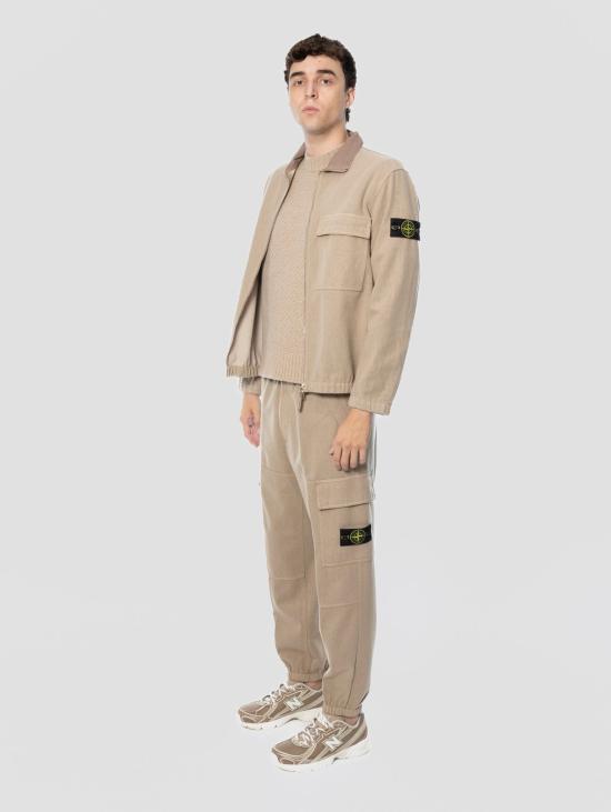 26FW 스톤 아일랜드 팬츠 플라넬라 비스코토 소재의 Pantaloni 카고 조거 - STONE ISLAND