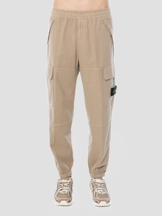 26FW 스톤 아일랜드 팬츠 플라넬라 비스코토 소재의 Pantaloni 카고 조거