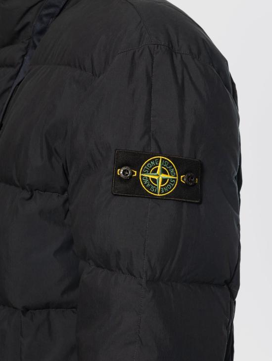 26FW 스톤 아일랜드 자켓 Tela di Cotone 및 나일론 Opaca Blu 소재의 Piumino - STONE ISLAND