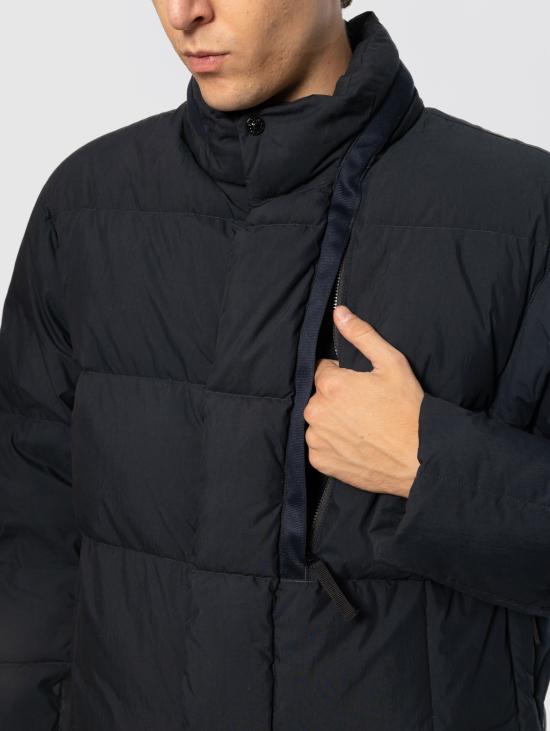 26FW 스톤 아일랜드 자켓 Tela di Cotone 및 나일론 Opaca Blu 소재의 Piumino - STONE ISLAND