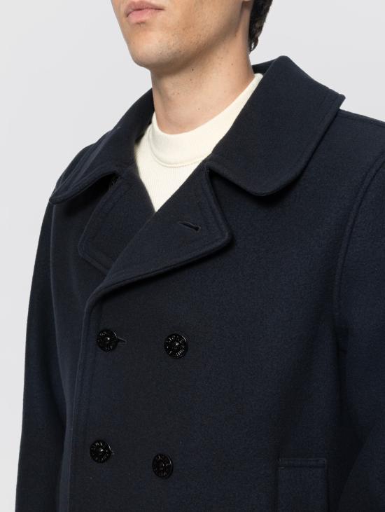 26FW 스톤 아일랜드 자켓 Panno Pesante di Lana e Cashmere Blu의 피코트 - STONE ISLAND