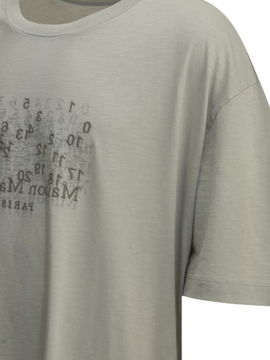 26FW 마르지엘라 반팔 티셔츠 숫자 티셔츠 (회색) - MAISON MARGIELA