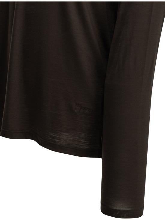 26FW 에르노 긴팔 티셔츠 라운드넥 울 티셔츠 브라운 - HERNO