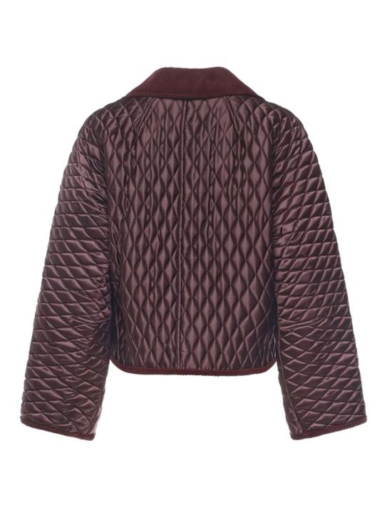 26FW 버버리 크롭 퀼팅 나일론 플로리스톤 자켓 8113543C1494 Burgundy - BURBERRY